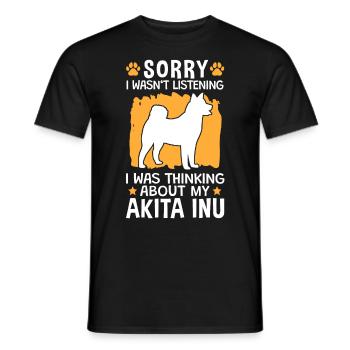 An Akita Inu gedacht japanischer Spitz - Männer T-Shirt - Schwarz - Vorne - AI Model Male 178 light (178cm)