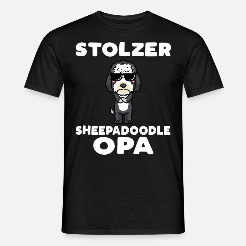 Stolzer Sheepadoodle Opa - Männer T-Shirt - Schwarz