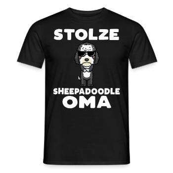 Stolze Sheepadoodle Oma - Männer T-Shirt - Schwarz - Vorne - AI Model Male 178 light (178cm)