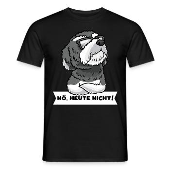 Schnoodle Hund Mit Sonnenbrille Stur - Männer T-Shirt - Schwarz - Vorne - AI Model Male 178 light (178cm)