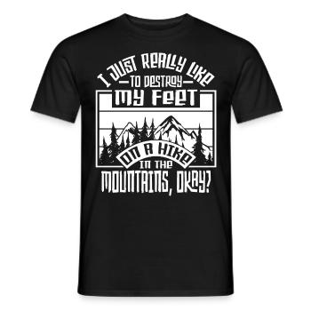 Randonnées en montagne Amateurs de randonnées camping-cars - T-shirt homme - noir - Devant - AI Model Male 178 light (178cm)