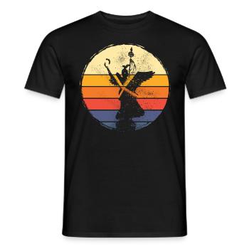 Berlin Germany City Skyline Vintage Retro - Men's T-Shirt - black - Front - AI Model Male 178 light (178cm)