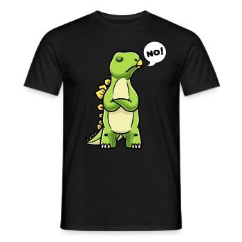 Stubborn Stegosaurus dinosaur of none - Men's T-Shirt - black - Front - AI Model Male 178 light (178cm)