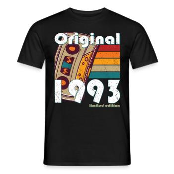 30. Geburtstag Jahrgang 1993 Original 1993 - Männer T-Shirt - Schwarz - Vorne - AI Model Male 178 light (178cm)