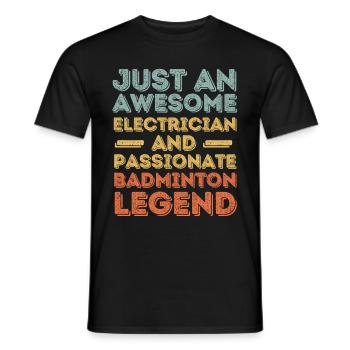 Électricien Badminton rétro - T-shirt homme - noir - Devant - AI Model Male 178 light (178cm)
