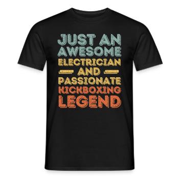 Elektriker Kickboxen retro - Männer T-Shirt - Schwarz - Vorne - AI Model Male 178 light (178cm)