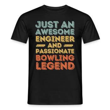 Ingenieur Bowling retro - Männer T-Shirt - Schwarz - Vorne - AI Model Male 178 light (178cm)