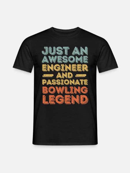 Engineer Bowling retro - Men's T-Shirt - black