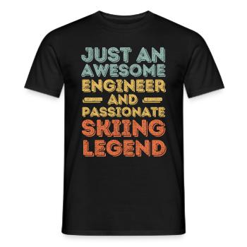 Ingenieur Ski fahren retro - Männer T-Shirt - Schwarz - Vorne - AI Model Male 178 light (178cm)