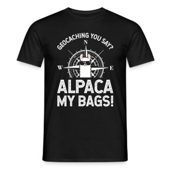 Geography Explorers Geocaching Travelers - Men's T-Shirt - black - Front - AI Model Male 178 light (178cm)