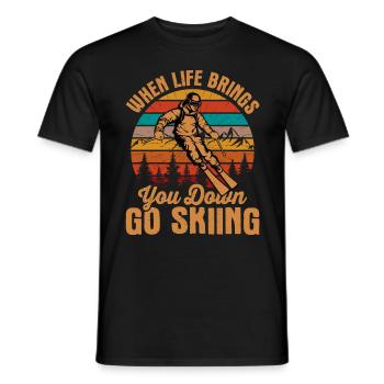 Ski Lifestyle Sport Bekleidung Skifahrer Winter Ge - Männer T-Shirt - Schwarz - Vorne - AI Model Male 178 light (178cm)