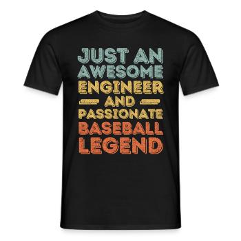 Engineer kendo retro - Men's T-Shirt - black - Front - AI Model Male 178 light (178cm)