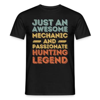 Mécanicien chasse rétro - T-shirt homme - noir - Devant - AI Model Male 178 light (178cm)
