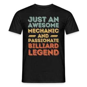 Mechaniker Billard retro - Männer T-Shirt - Schwarz - Vorne - AI Model Male 178 light (178cm)