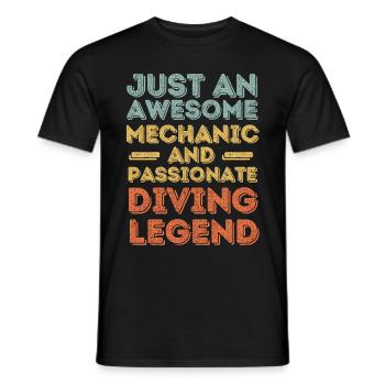 Plongée mécanique rétro - T-shirt homme - noir - Devant - AI Model Male 178 light (178cm)