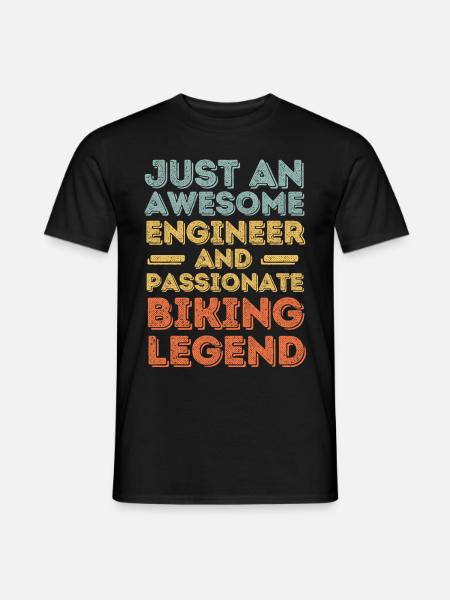 Engineer cycling retro - Men's T-Shirt - black