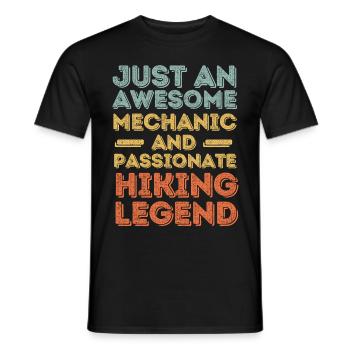 Mechaniker Wandern retro - Männer T-Shirt - Schwarz - Vorne - AI Model Male 178 light (178cm)