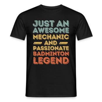 Mécanicien Badminton rétro - T-shirt homme - noir - Devant - AI Model Male 178 light (178cm)