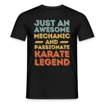 Mechaniker Karate retro - Männer T-Shirt - Schwarz - Vorne - AI Model Male 178 light (178cm)
