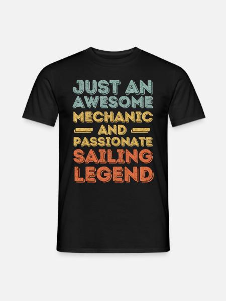 Mechanic sailing retro - Men's T-Shirt - black