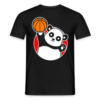 Joueur de basket-ball Panda Basketteur - T-shirt homme - noir - Devant - AI Model Male 178 light (178cm)