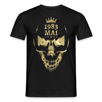 Mai 1983 Skull Gold - T-shirt homme - noir - Devant - AI Model Male 178 light (178cm)
