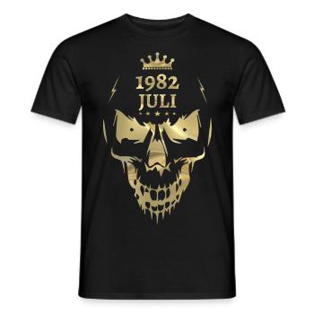 Juillet 1982 Skull Gold - T-shirt homme - noir - Devant - AI Model Male 178 light (178cm)
