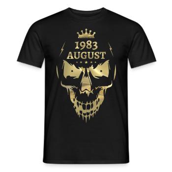 Août 1983 Skull Gold - T-shirt homme - noir - Devant - AI Model Male 178 light (178cm)