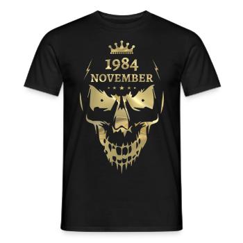 Novembre 1984 Skull Gold - T-shirt homme - noir - Devant - AI Model Male 178 light (178cm)