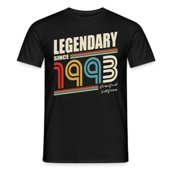 30th birthday born 1993 Legendary Since 1993 - Men's T-Shirt - black - Front - AI Model Male 178 light (178cm)