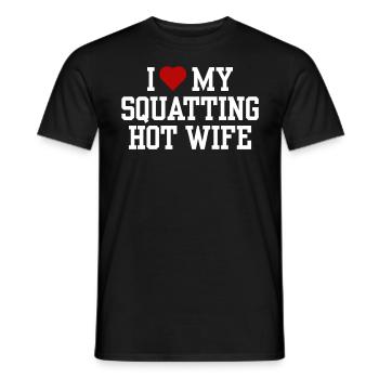 I Love My Squatting Hot Wife - Men's T-Shirt - black - Front - AI Model Male 178 light (178cm)