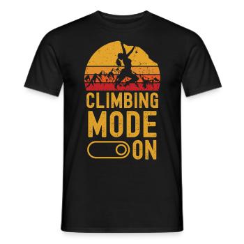 Climbing women retro vintage - Men's T-Shirt - black - Front - AI Model Male 178 light (178cm)