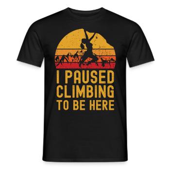 Climbing women retro vintage - Men's T-Shirt - black - Front - AI Model Male 178 light (178cm)