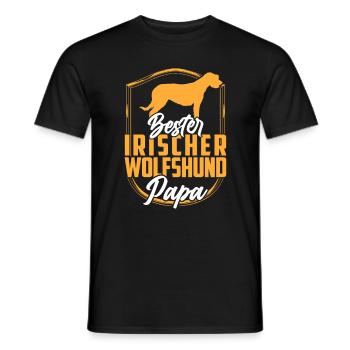 Irischer Wolfshund Papa Irland Windhund - Männer T-Shirt - Schwarz - Vorne - AI Model Male 178 light (178cm)