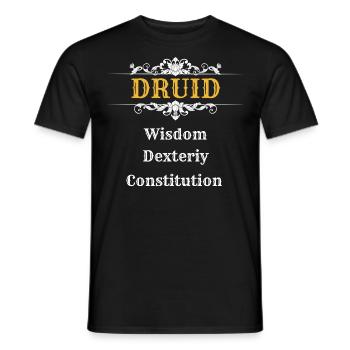 DRUID | Dungeons n Dragons, DSA, RPG - Männer T-Shirt - Schwarz - Vorne - AI Model Male 178 light (178cm)