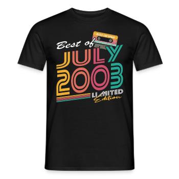 20. Geburtstag Jahrgang Juli 2003 Best of 2003 - Männer T-Shirt - Schwarz - Vorne - AI Model Male 178 light (178cm)