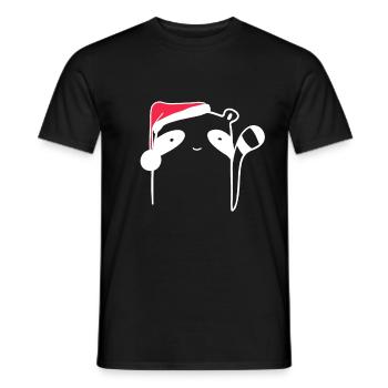 Waschbär Weihnachtsmütze Weihnachten Süß Xmax - Männer T-Shirt - Schwarz - Vorne - AI Model Male 178 light (178cm)