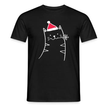 Chapeau de Noël pour chat Noël Sweet Xmax - T-shirt homme - noir - Devant - AI Model Male 178 light (178cm)