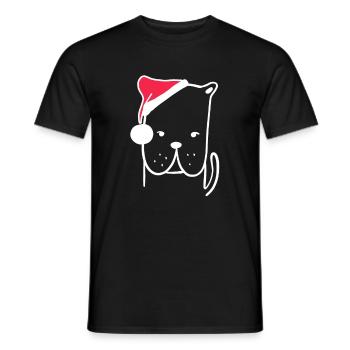 Hund Weihnachtsmütze Weihnachten Süß Xmax - Männer T-Shirt - Schwarz - Vorne - AI Model Male 178 light (178cm)