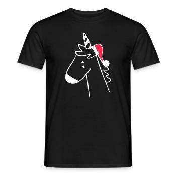 Einhorn Weihnachtsmütze Weihnachten Süß Xmax - Männer T-Shirt - Schwarz - Vorne - AI Model Male 178 light (178cm)