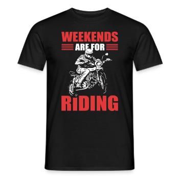Les week-ends sont pour conduire motard motard - T-shirt homme - noir - Devant - AI Model Male 178 light (178cm)