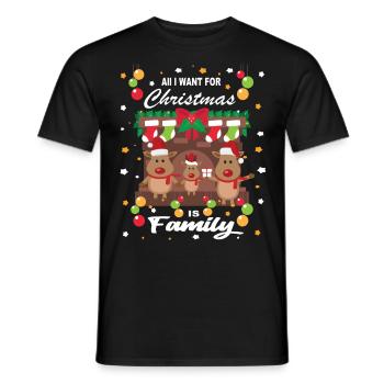 All I Want For Christmas Is Family - Men's T-Shirt - black - Front - AI Model Male 178 light (178cm)