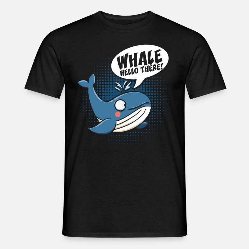 Whale Hello There - Männer T-Shirt - Schwarz