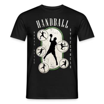 Handball Handball Player Handball Player Vintage Retro - T-shirt homme - noir - Devant - AI Model Male 178 light (178cm)