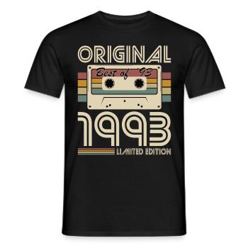 30e anniversaire né en 1993 Original Best of 1993 - T-shirt homme - noir - Devant - AI Model Male 178 light (178cm)