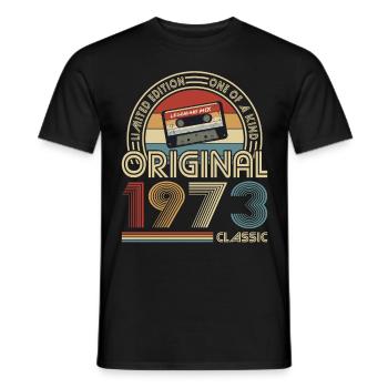 50e anniversaire Né en 1973 Original 1973 Classique - T-shirt homme - noir - Devant - AI Model Male 178 light (178cm)
