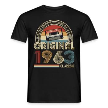 60th birthday born 1963 Original 1963 Classic - Men's T-Shirt - black - Front - AI Model Male 178 light (178cm)