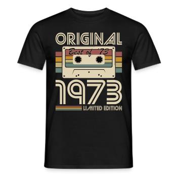 50e anniversaire né en 1973 Original Best of 1973 - T-shirt homme - noir - Devant - AI Model Male 178 light (178cm)