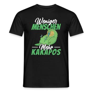 Weniger Menschen mehr Kakapos Kakapo - Männer T-Shirt - Schwarz - Vorne - AI Model Male 178 light (178cm)