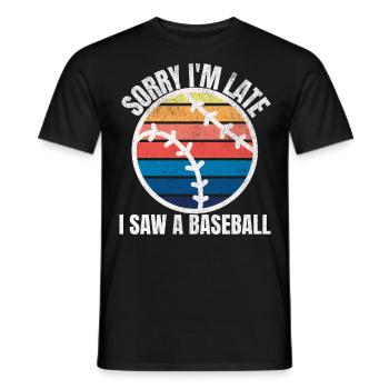 Baseball Lustig - Männer T-Shirt - Schwarz - Vorne - AI Model Male 178 light (178cm)